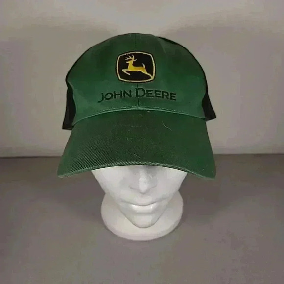 John Deere Hat Green And  Black Adult Size M/L - Picture 1 of 7